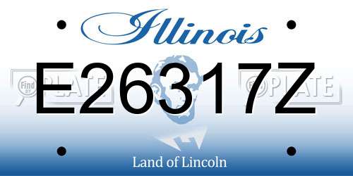 E26317Z Illinois License Plate