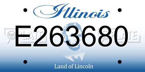 E263680 Illinois License Plate
