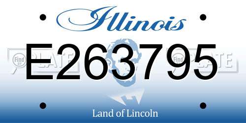 E263795 Illinois License Plate