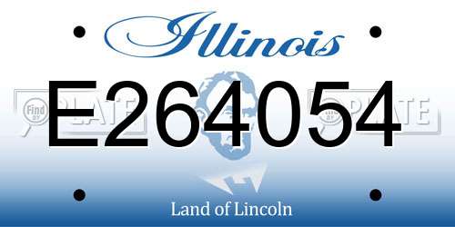 E264054 Illinois License Plate