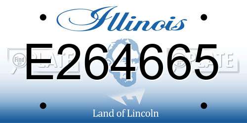 E264665 Illinois License Plate