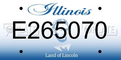 E265070 Illinois License Plate