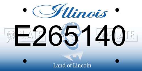 E265140 Illinois License Plate