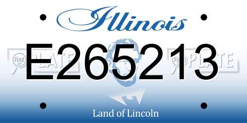E265213 Illinois License Plate