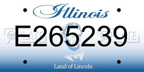 E265239 Illinois License Plate