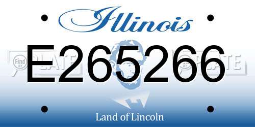 E265266 Illinois License Plate