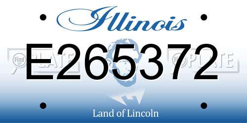 E265372 Illinois License Plate
