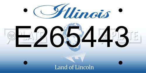 E265443 Illinois License Plate
