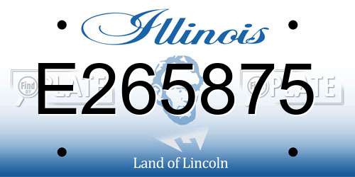 E265875 Illinois License Plate