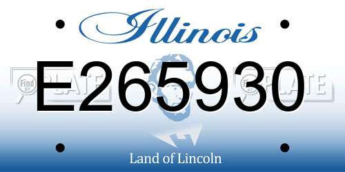 E265930 Illinois License Plate
