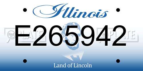 E265942 Illinois License Plate