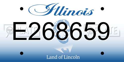 E268659 Illinois License Plate