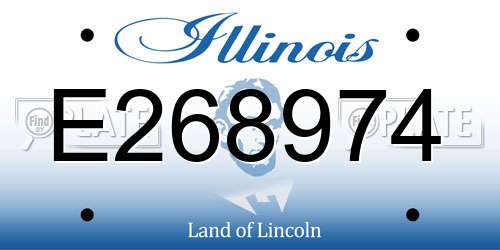 E268974 Illinois License Plate