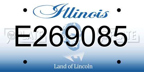 E269085 Illinois License Plate