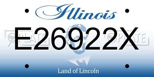 E26922X Illinois License Plate