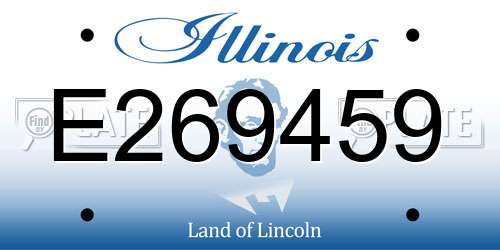 E269459 Illinois License Plate