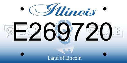 E269720 Illinois License Plate