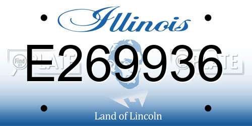 E269936 Illinois License Plate