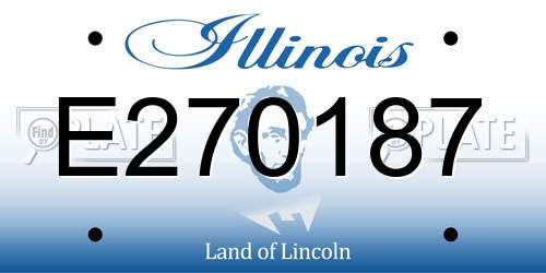E270187 Illinois License Plate