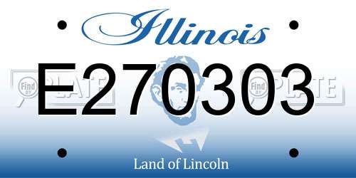 E270303 Illinois License Plate