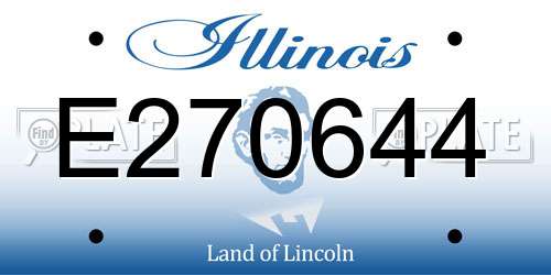 E270644 Illinois License Plate