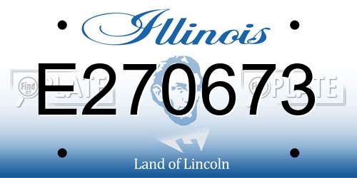 E270673 Illinois License Plate