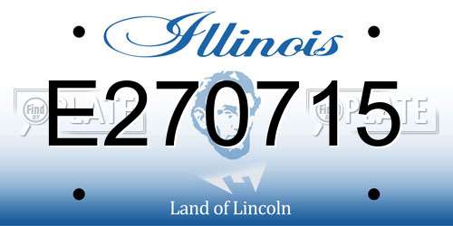 E270715 Illinois License Plate