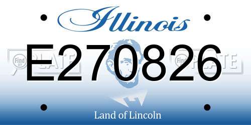 E270826 Illinois License Plate