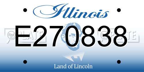 E270838 Illinois License Plate