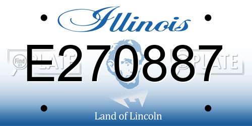 E270887 Illinois License Plate
