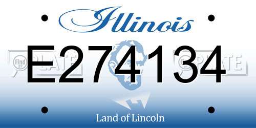 E274134 Illinois License Plate