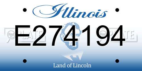 E274194 Illinois License Plate