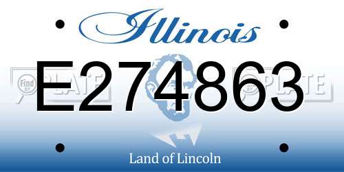 E274863 Illinois License Plate