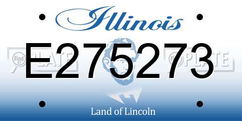 E275273 Illinois License Plate