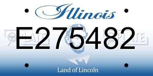 E275482 Illinois License Plate