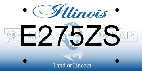 E275ZS Illinois License Plate