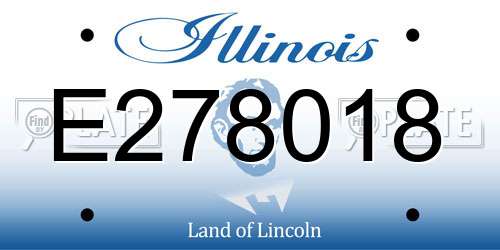 E278018 Illinois License Plate