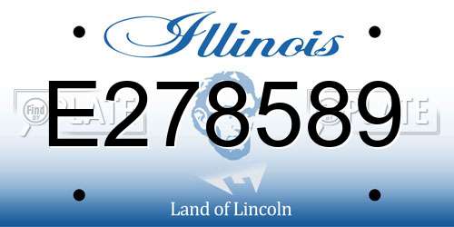 E278589 Illinois License Plate