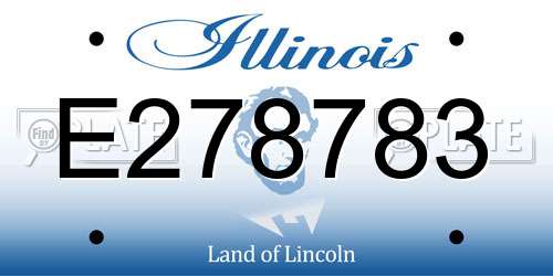 E278783 Illinois License Plate