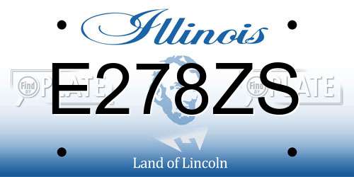 E278ZS Illinois License Plate