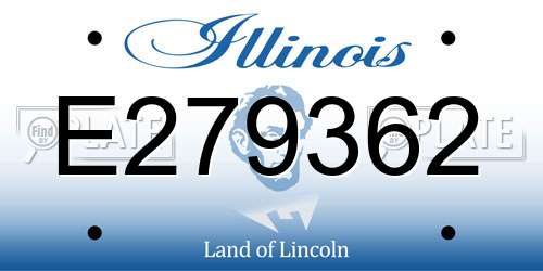 E279362 Illinois License Plate