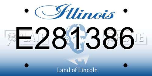 E281386 Illinois License Plate