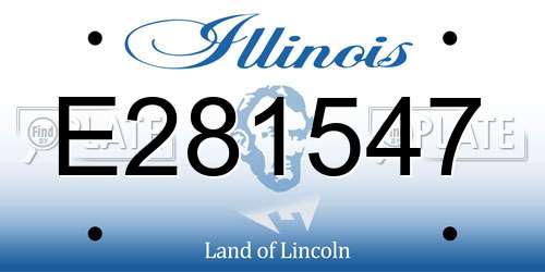 E281547 Illinois License Plate