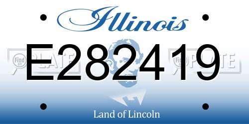 E282419 Illinois License Plate