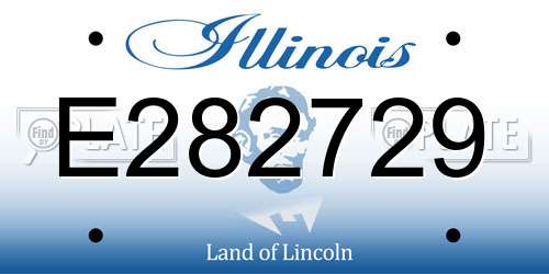E282729 Illinois License Plate