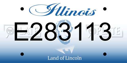 E283113 Illinois License Plate