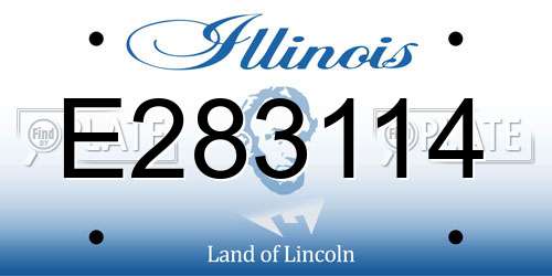 E283114 Illinois License Plate