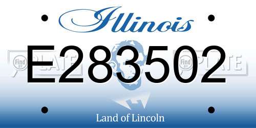 E283502 Illinois License Plate