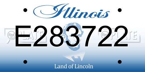 E283722 Illinois License Plate
