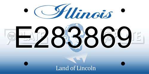 E283869 Illinois License Plate